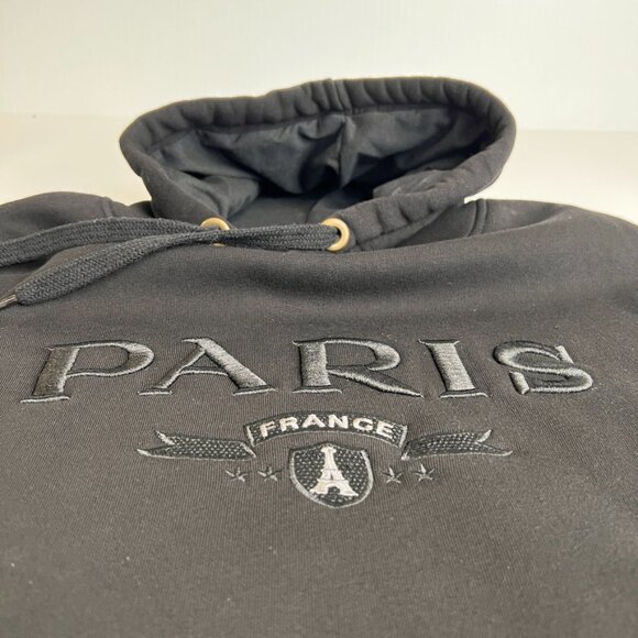 Paris Hoodie Women Medium France Pocket Relaxed Sweatshirt Eiffel Tower Core Ex - Picture 6 of 13